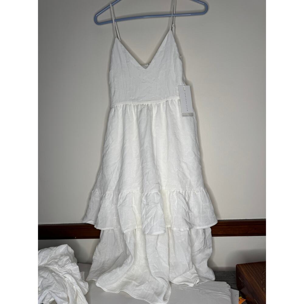 Endless Rose NWT Two Tiered Midi Dress Off White Small Bridal Shower - Picture 3 of 4